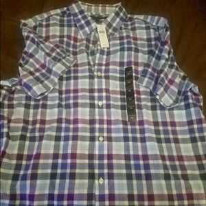 NWT Mens Banana Republic Plaid Short Sleeve Shirt